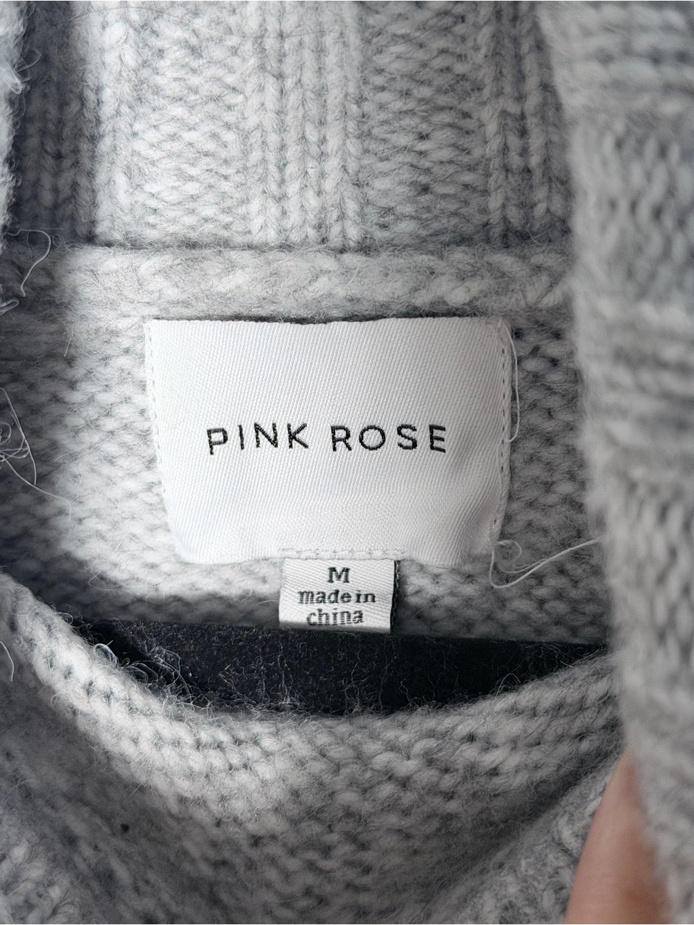 Pink Rose Light Gray Turtleneck Sweater - Picture 6 of 9